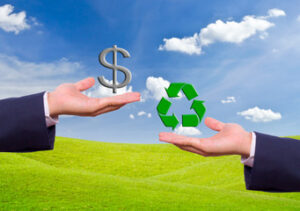 recycling and money symbol